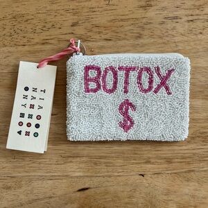 Beaded Coin Purse with Pink Lettering